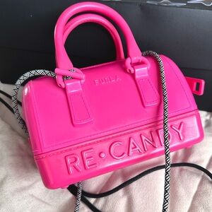 Furla RE-CANDY Mini Top-Handle Bag in Bright Pink